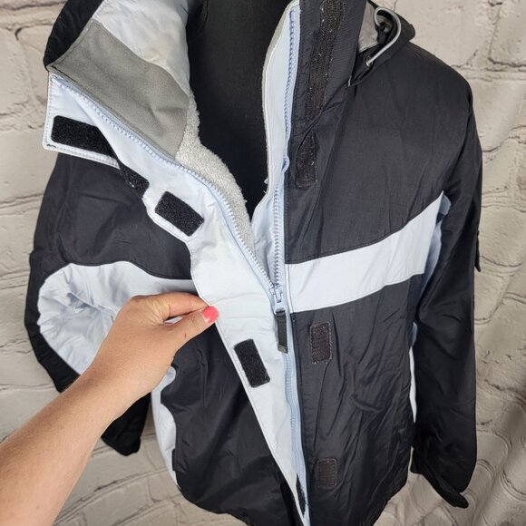 COLUMBIA Convert Ski Jacket Womens L Waterproof Insulated Black Retro Vintage - Picture 2 of 13